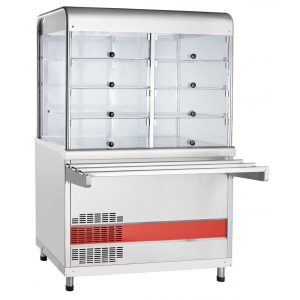 Прилавок-витрина холодильный ПВВ(Н)-70КМ-С-НШ нерж плоский стол (1120мм)