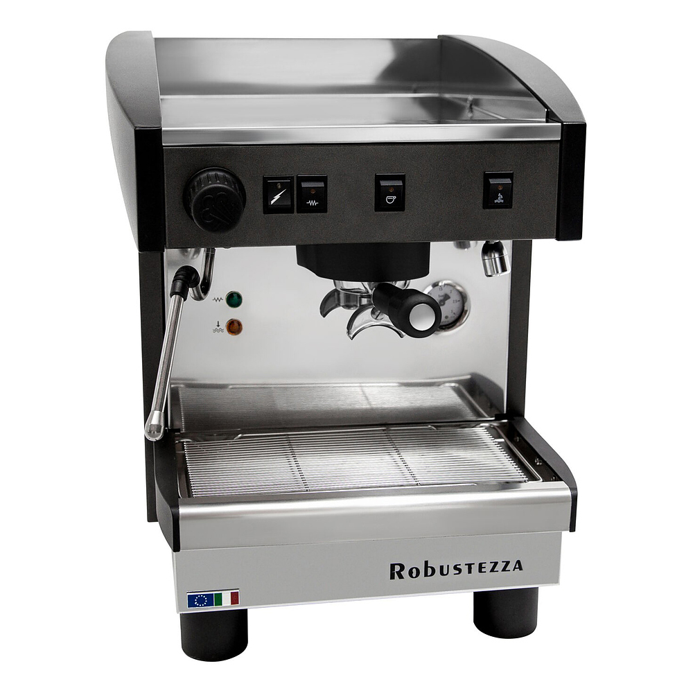 КОФЕМАШИНА-ПОЛУАВТОМАТ-ROBUSTEZZA-ST1M-ЧЕРНАЯВЫСОКАЯ-ГРУППА-1Ф