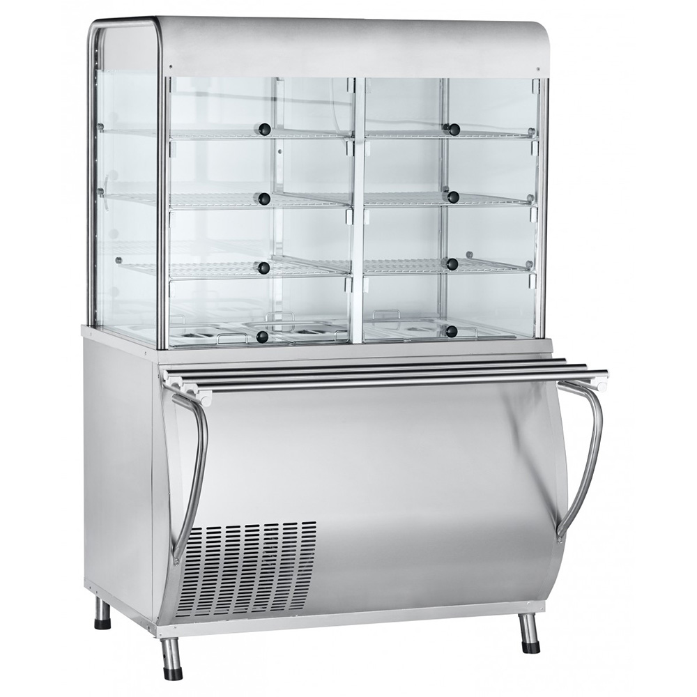 Прилавок-витрина-холодильный-ПВВН-70М-С-01-НШ-нерж.-1120мм