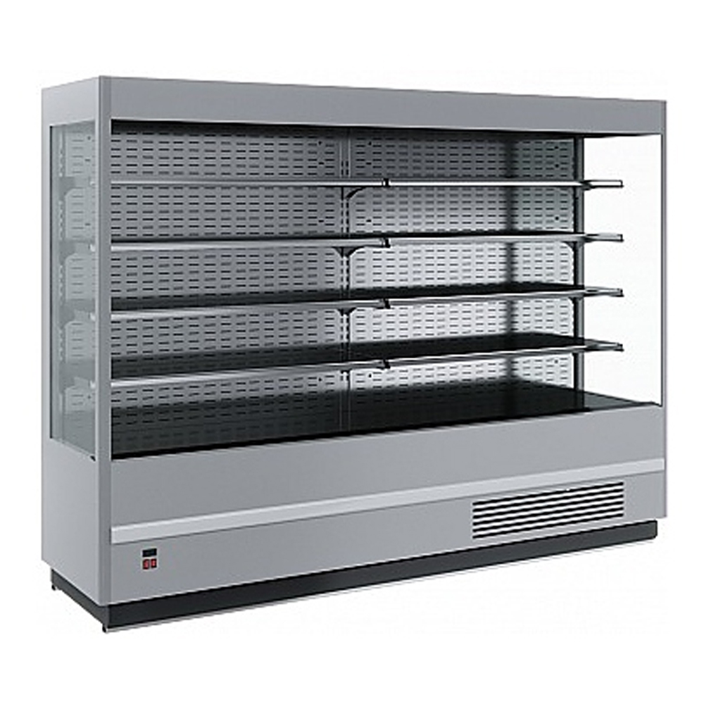 Витрина-холодильная-FС20-07-VM-1.9-2-Carboma-Cube-1930-710-ВХСп-19-9006-9005-цвет-серо-черный