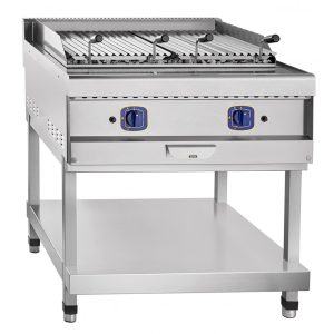 Гриль лавовый газовый ГЛК-90П на подставке (800*921*984)