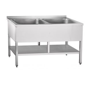 Двухсекционная мойка с полкой DLR2-612B