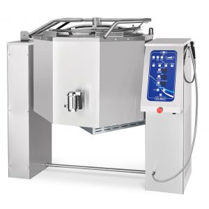 Котел пищеварочный КПЭМ-100-ОМ2 со сливным краном, опрокидывающийся с миксером, цельнотянутый сосуд