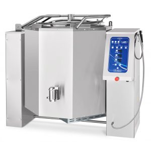 Котел пищеварочный КПЭМ-350-ОМ2 со сливным краном, опрокид. с миксером