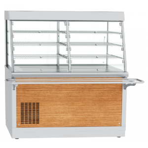 Прилавок-витрина холодильный ПВВ(Н)-70Х-С-01-ОК нерж. (1500мм) с охлаждаемой камерой, плоский стол