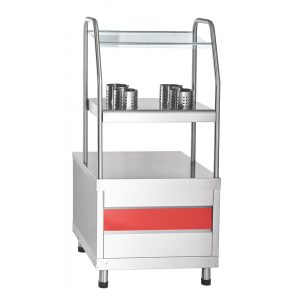 Прилавок для столовых приборов и подносов с хлебницей ПСПХ-70КМ нерж.