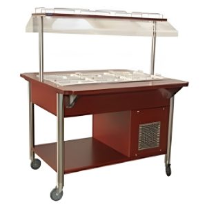 Прилавок холодильный ПВВ(Н)-70ДП передв.(дерево) гранитные столешницы 1150 мм