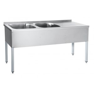 Стол для мойки овощей СМО-7-7 РЧ (1770x700x860 мм.) краш.