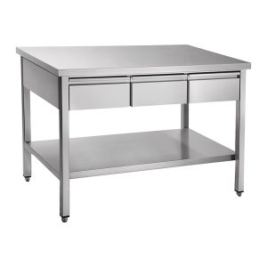 Стол с тумбой навесной СТН-7-2 (1400х700мм) вся нерж