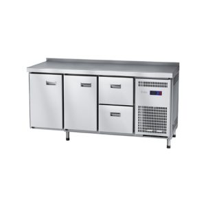 Стол холодильный среднетемпературный СХС-70-02 неохлаждаемая столешн с бортом (дверь,дверь, ящ.1/2)