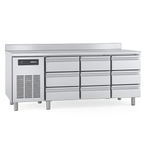 Холодильный стол линия GASTRONORM положительная температура с тремя глухими дверями TG3 TN 0+8 MONO SX PA (ящики: 1/3-1/3-1/3) (R452a)